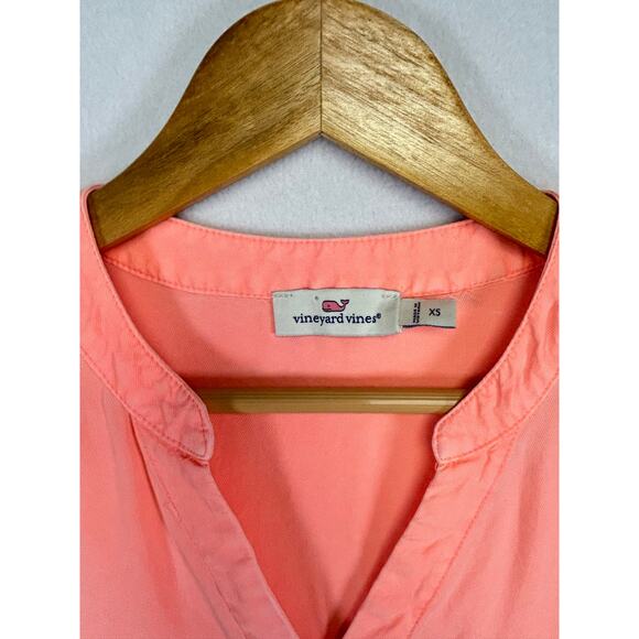 Vineyard Vines Coral Peach Tunic Dress Short Sleeve Casual Beachy XS - Picture 4 of 8